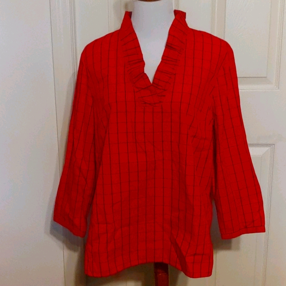 Crown & Ivy Ruffle Neck Blouse